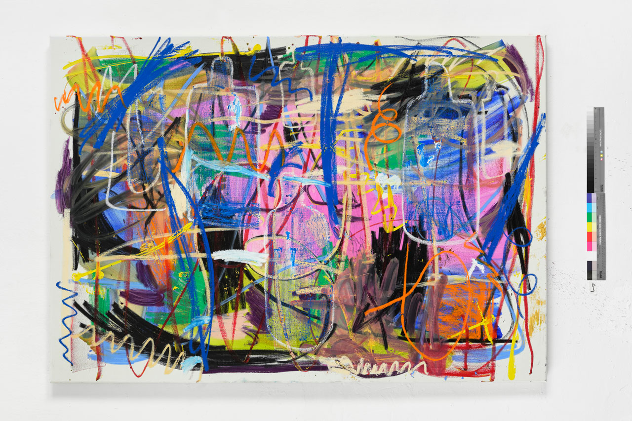 Martin Lukac Consulate Slovakia Painting 5 2025 acrylic and various materials on cotton